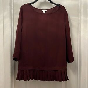 J. JILL Women’s Long Sleeve Top (Burgundy) Size L Petite